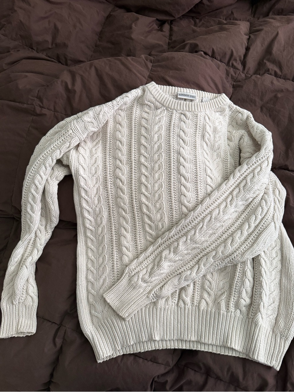 Ivory Chunky Cable Knit Pullover; 2000s Fisherman Sweater
